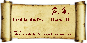 Prettenhoffer Hippolit névjegykártya